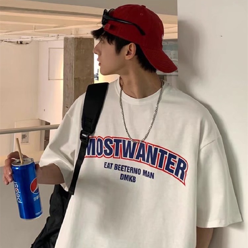 Áo Thun Tay Ngắn Dáng Rộng In Chữ Thời Trang Mùa Hè Cho Nam Size M-5XL