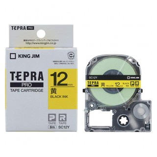 Nhãn in khổ 12mm (Tepra SC12Y - chữ đen nền vàng) - tương thích máy in nhãn Epson / Tepra