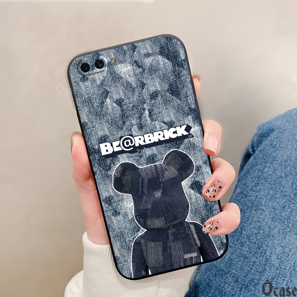 Ốp lưng Oppo A3s / A5 / A12E / A1k / Realme C2 / Ax5 gấu cạnh viền vuông có bảo vệ camera