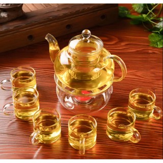 Bộ ấm chén pha trà thủy tinh zeno SET42