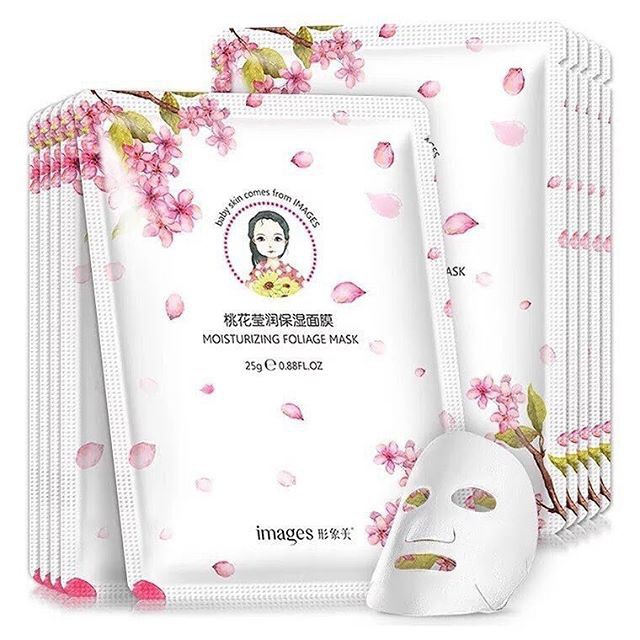 Mặt nạ hoa anh đào dưỡng trắng ẩm mịn da Images Baby Skin Moisturizing Foliage Mask 25g