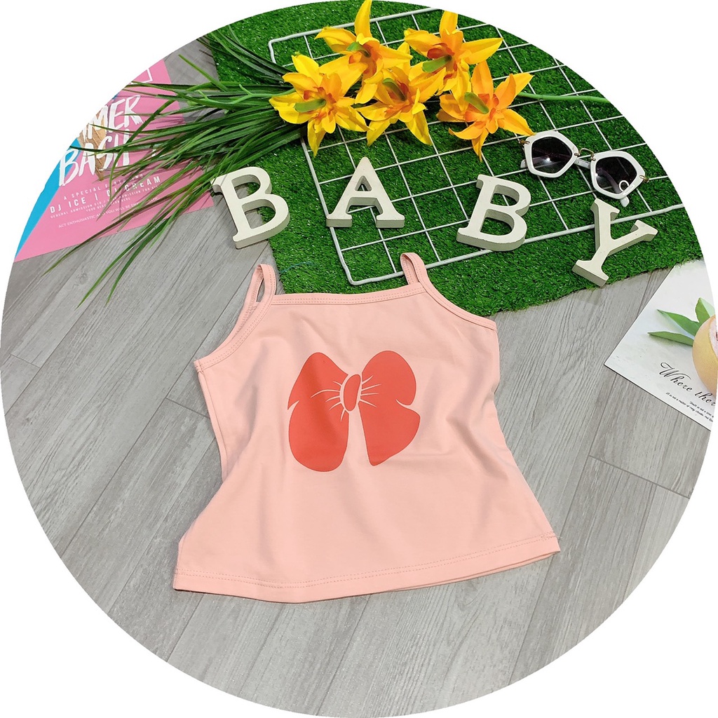 Áo 2 dây bé gái siêu cưng combo 2c cho bé từ 8-23kg