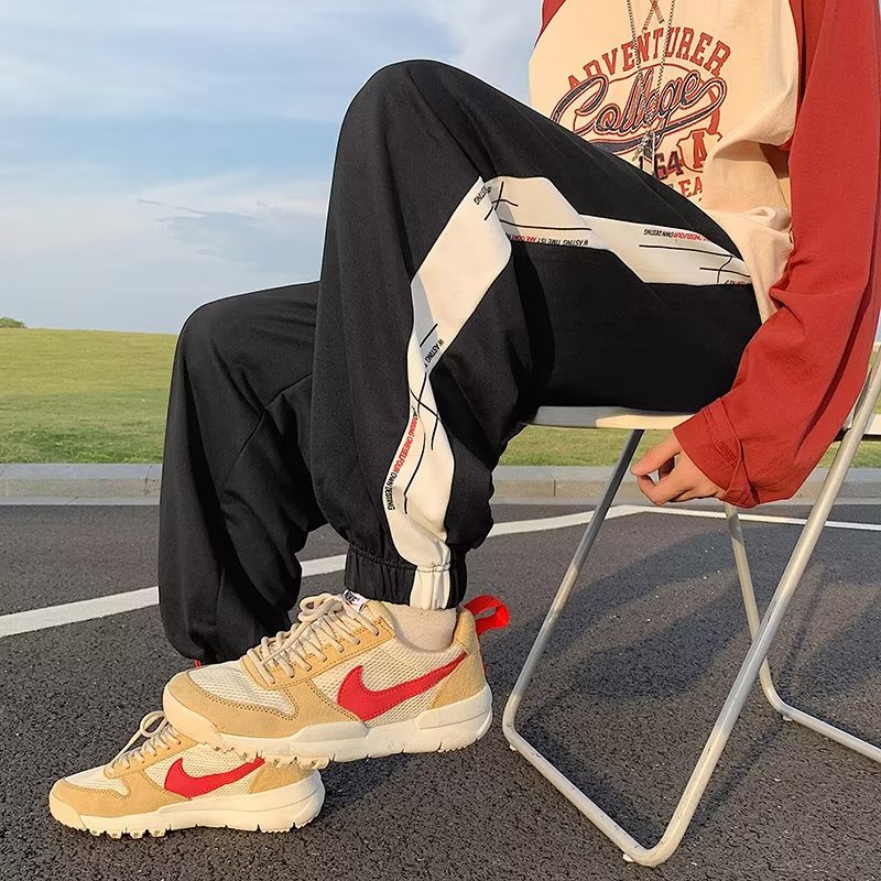 Quần Dài Dáng Rộng Lưng Thun Co Giãn Tốt Cỡ Lớn M-3XL Phong Cách Hip Hop Hàn Quốc Thời Trang Cho Nam