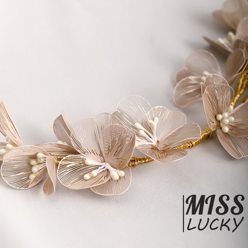 Cài tóc trang trí hoa voan thời trang nữ tính