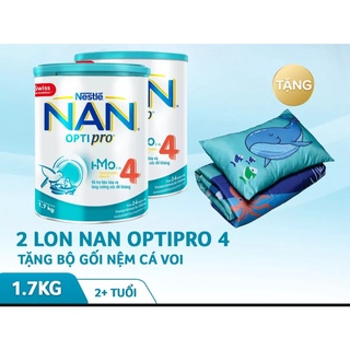 Date 2025  [Tặng 1 Bộ gối nệm cá voi] Combo 2 Lon Sữa Bột Nestle NAN Plus 4 (1.5kg)