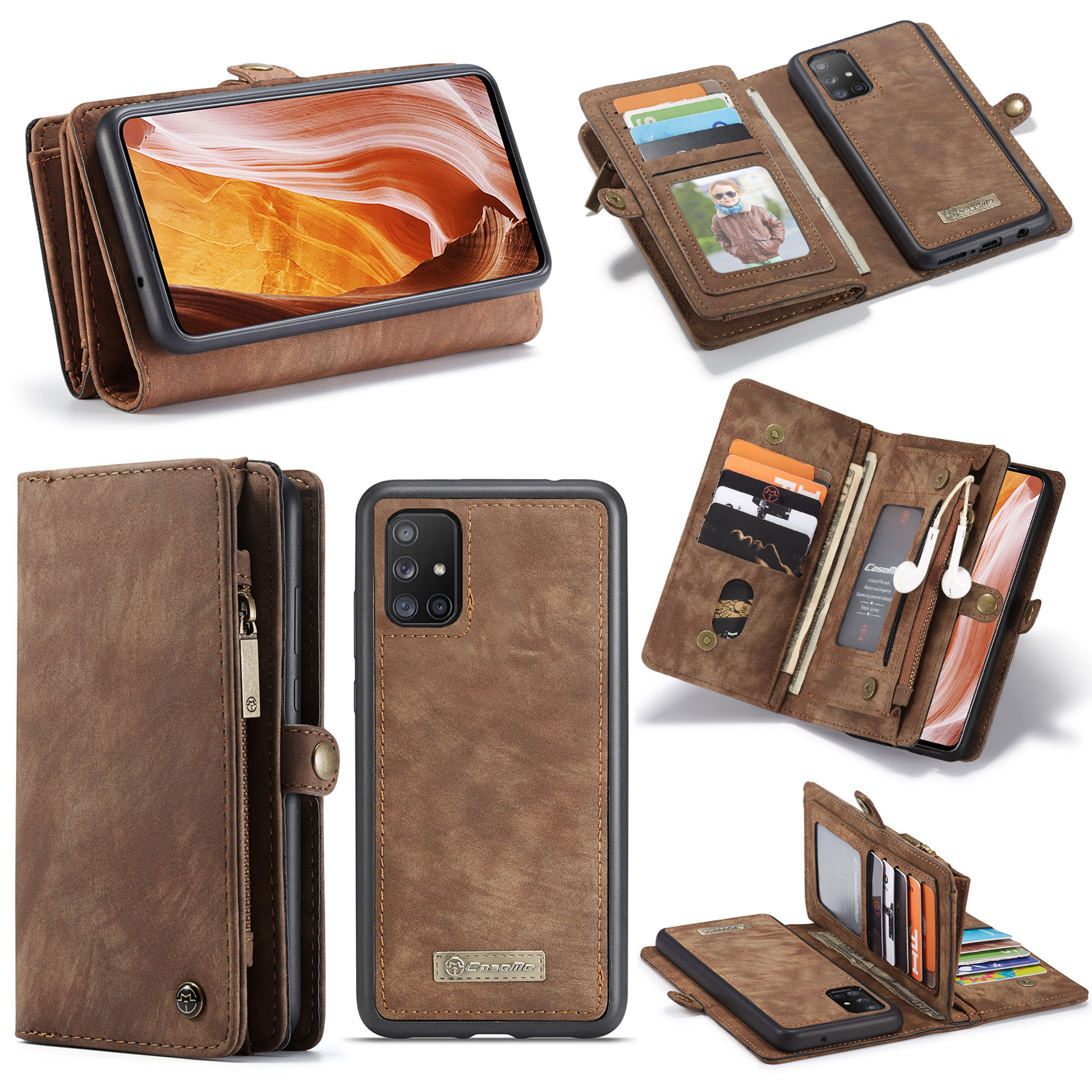 Casing Samsung Note 20 Ultra 10+ 10 9 8 A30 A21S A20E A20 5G Caseme Flip Magnetic Split Frosted Leather Wallet Money Card Bag Single Shell Holder Cover Case