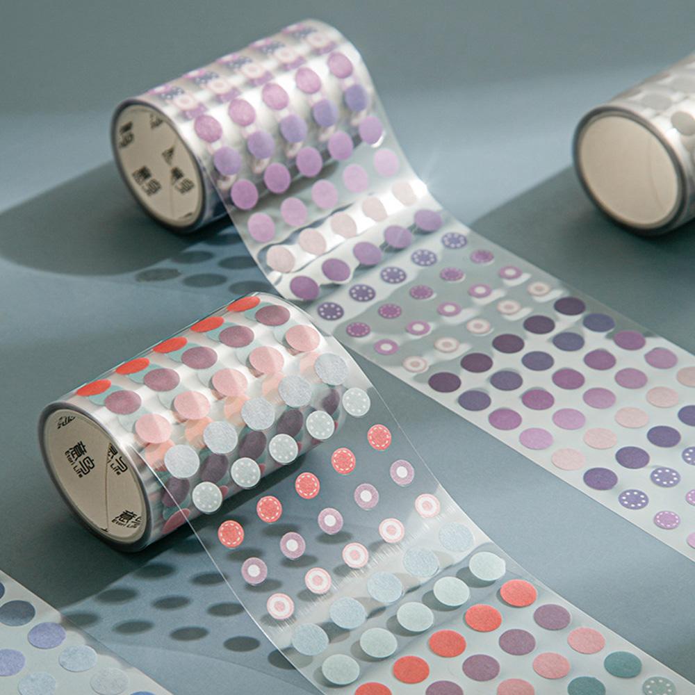 PISTA Cuộn Băng Keo Dán Trang Trí Sổ Tay Nhật Ký Họa Tiết Chấm Bi