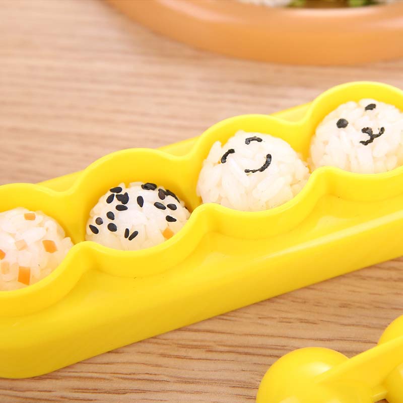 Khuôn làm cơm nắm kèm muỗng múc cơm hình tròn mini phong cách nhật bản tiện dụng DIY