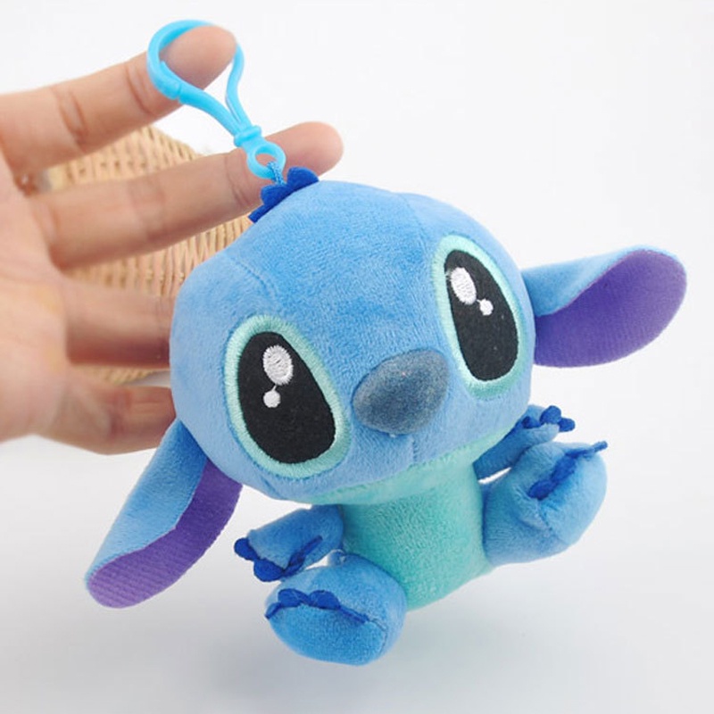 Búp Bê Nhồi Bông Hình Lilo & Stitch 10cm Mềm Mại Treo Ba Lô / Móc Khóa Quà Tặng Đồ Chơi Cho Trẻ Em