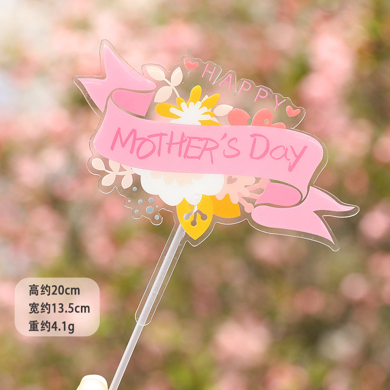 Set que cắm trang trí bánh kem hình chữ Mom I Love You