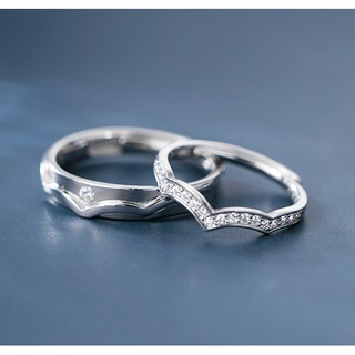 Nhẫn đôi bạc The Waves Nhẫn bạc Tiệm bạc 21Centimeters