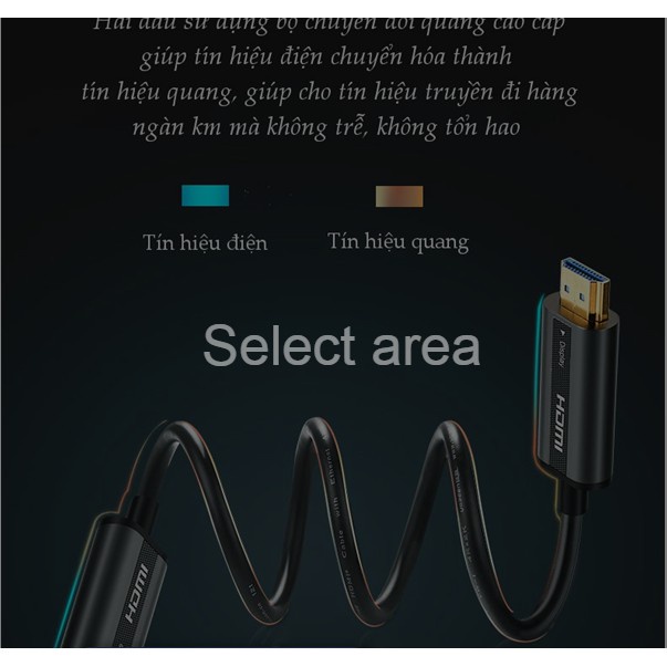 Cáp HDMI 2.0 sợi quang hợp kim kẽm 10M CHÍP QUANG ĐIỆN Ugreen 50717 Chính hãng