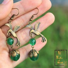 BT001 Bông Tai Đá - Chim Hỷ Tước, Sang Trọng Quý Phái