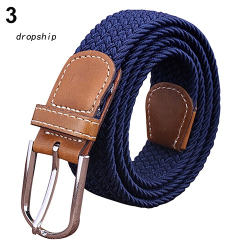 Thắt lưng vải canvas co giãn có khóa kim loại cho nam nữ