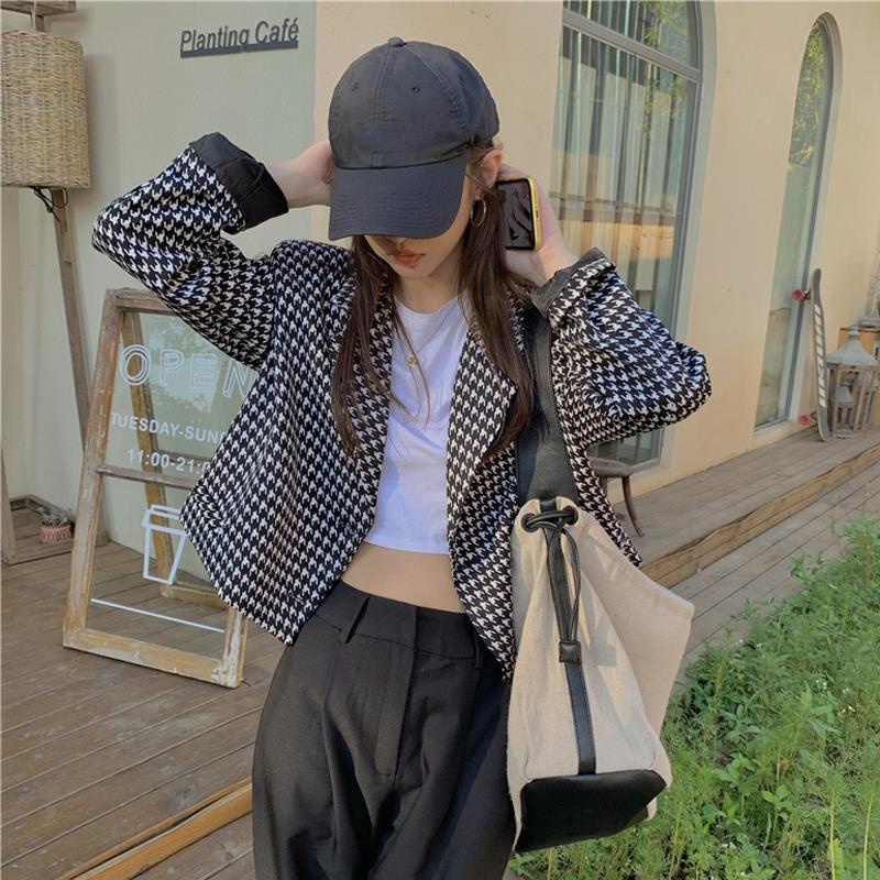 Áo Khoác Tay Dài Dáng Ngắn Thời Trang Mùa Thu Cho Nữ