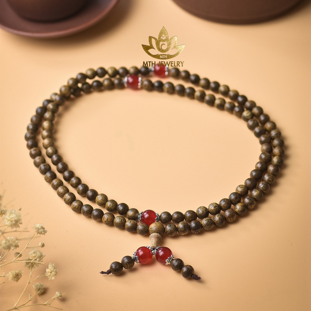 Vòng Tay Trầm Hương Ngũ Bảo Trợ Mệnh - Chuỗi Tràng Hạt 108 Mix Đá Theo Mệnh - MTH JEWELRY