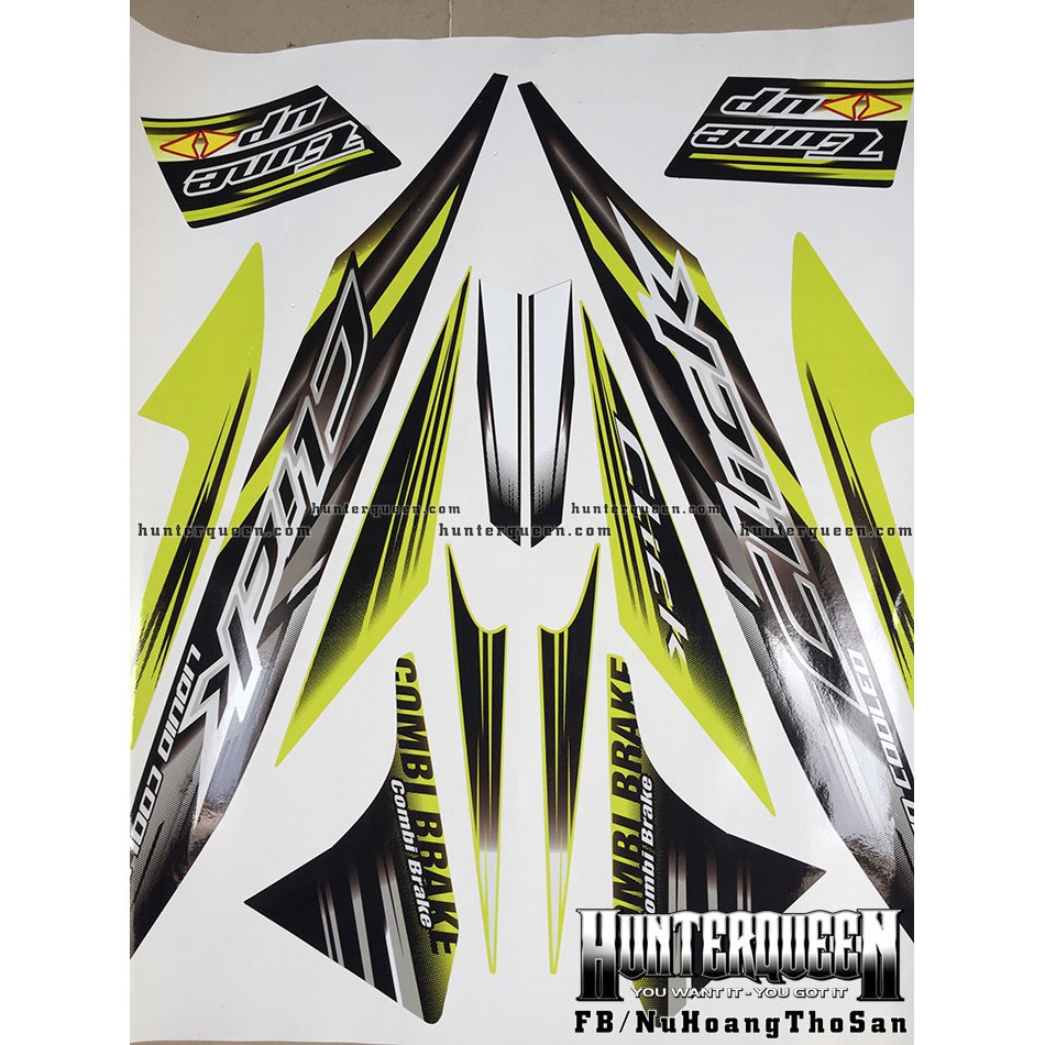 Tem rời xe Click 110 đen - vàng chanh