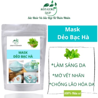 100gr bột mặt nạ dẻo bạc hà - trắng da - lột mụn - handmade