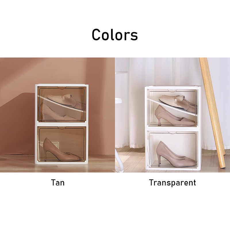 Hộp đựng giày NAFENAI trong suốt có nắp đậy nhỏ gọn tiện dụng