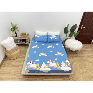 SALE 99K - Bộ Ga Gối Cotton Poly - Ngựa Pony Xanh