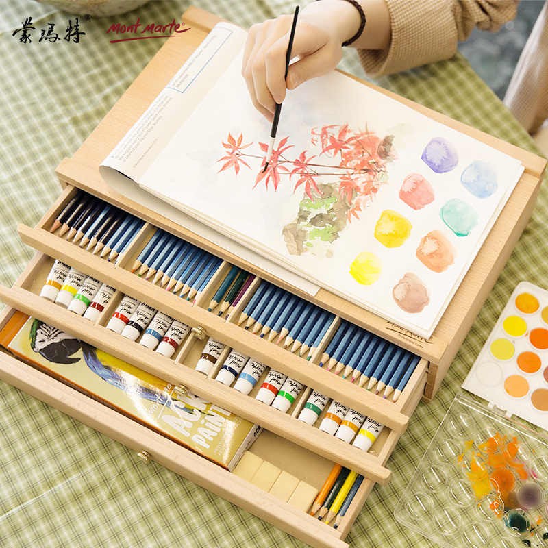 HỘP ĐỰNG DỤNG CỤ VẼ 3 NGĂN KÉO MONT MARTE