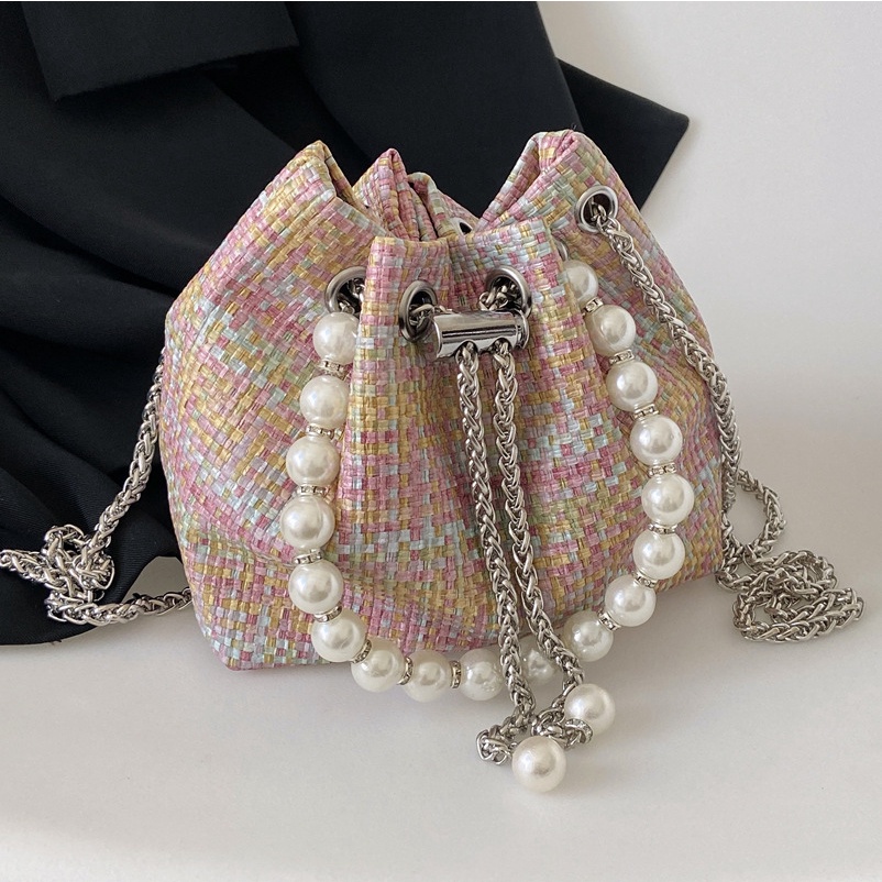 Túi Đeo JASMIN NOIR Chéo  Đính Ngọc Trai Phong Cách Boho Thời Trang Cho Nữ