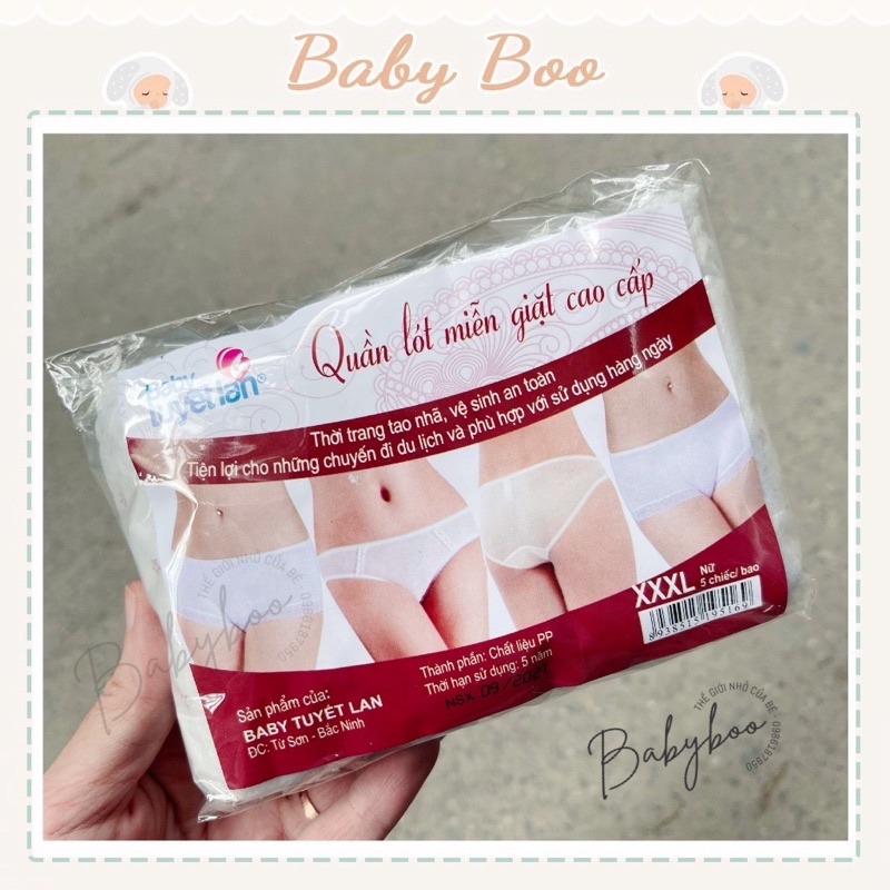 Quần lót giấy cao cấp Baby Tuyết Lan chất liệu cotton 100%, dùng 1 lần,sử dụng khi đi du lịch, mẹ bầu sau sinh-Babyboo