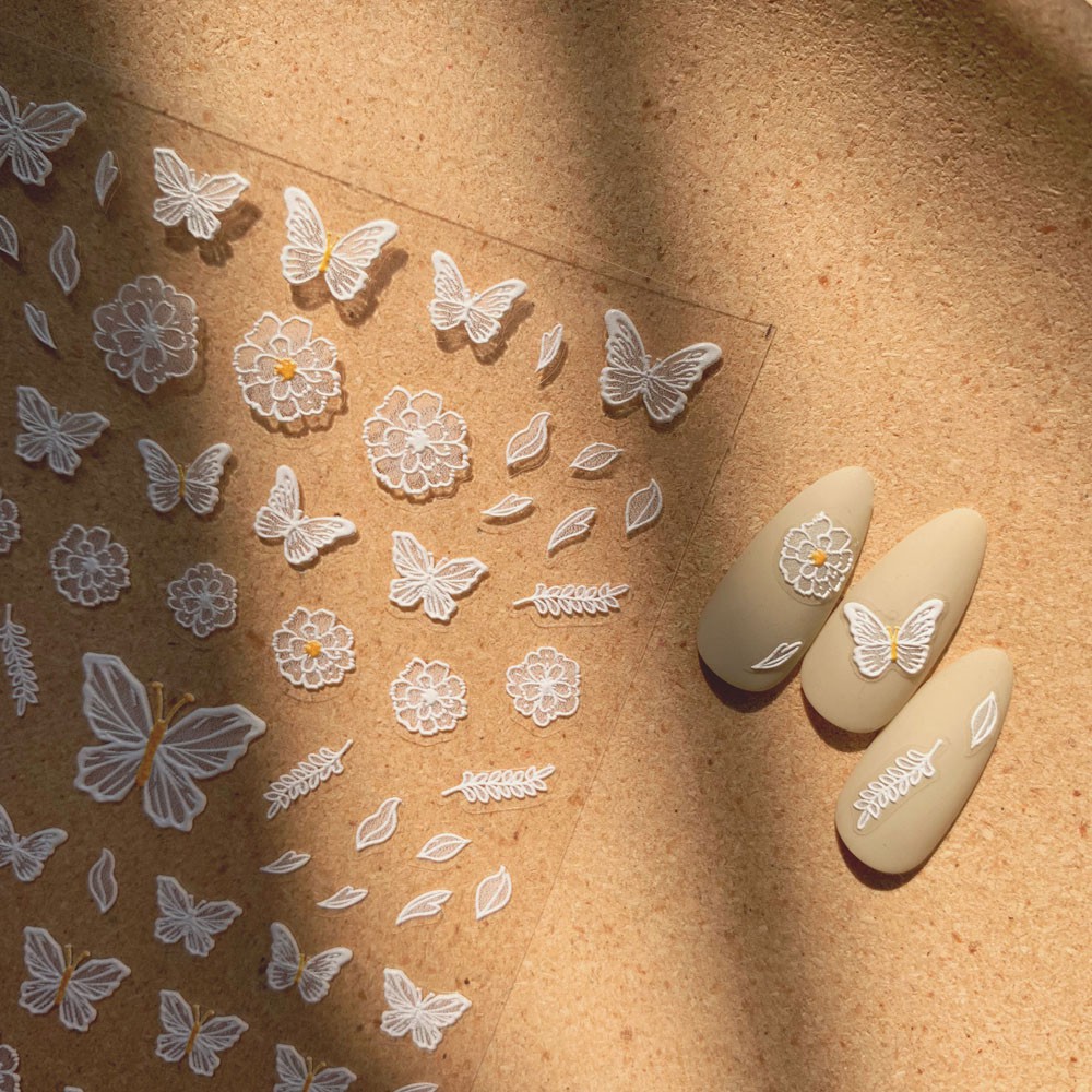 [Hàng mới về] Nhãn Dán Trang Trí Móng Tay Hình Bướm 3D Diy