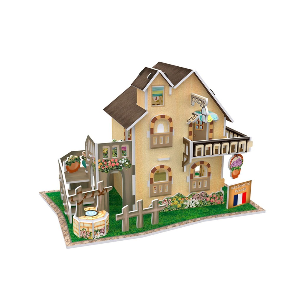 Mô hình giấy 3D CubicFun - Bộ nhà truyền thống Pháp - Garden Cottage - W3118h