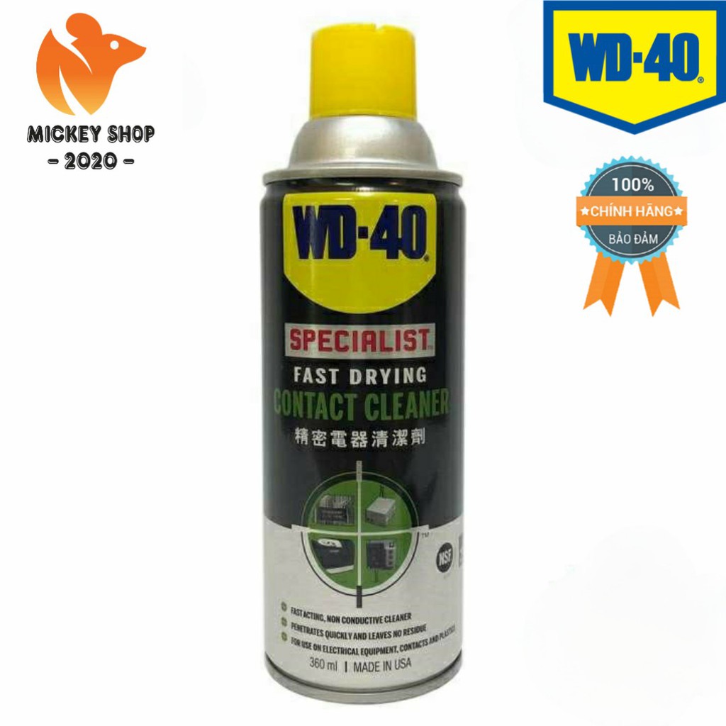 [CAO CẤP] Chai xịt WD-40 Fast Drying Contact Cleaner 360ml làm sạch bề mặt, khô nhanh