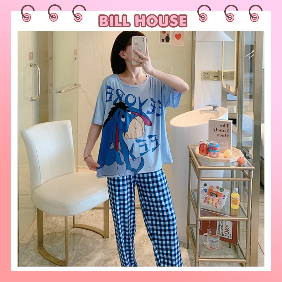 Đồ Bộ Nữ Thun Cotton Tay Ngắn Quần Dài, Đồ Mặc Ở Nhà Quảng Châu, Họa Tiết Hoạt Hình Dễ Thương TN03 | BigBuy360 - bigbuy360.vn
