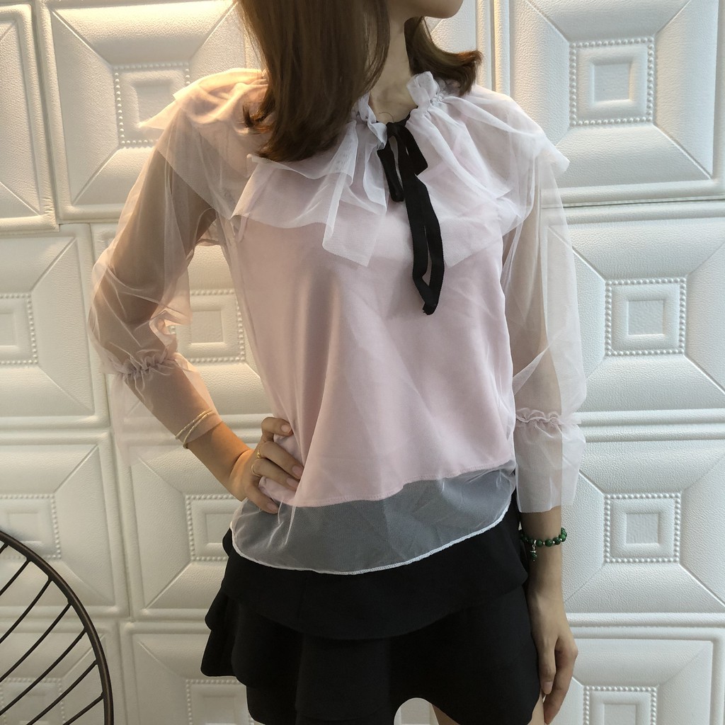 Áo Kiểu Nữ Thời Trang OHS08 (Có Kèm Áo Lót Trong)
