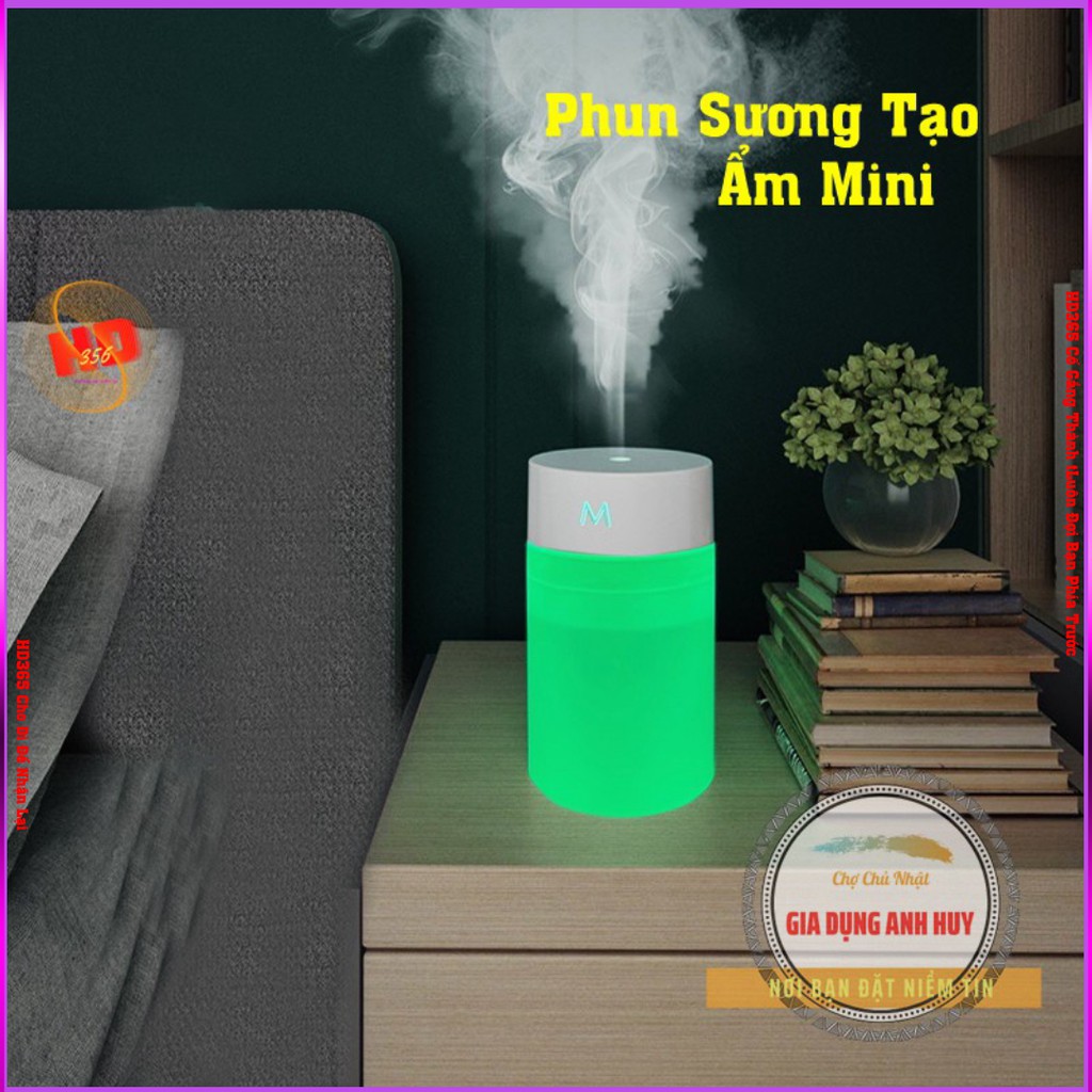 Máy Phun Sương Tạo Ẩm Mini Có Đèn Led Nhiều Màu Sắc 260ml Cung Cấp Hơi Ẩm Và Hương Thơm Cho Bạn - HD365