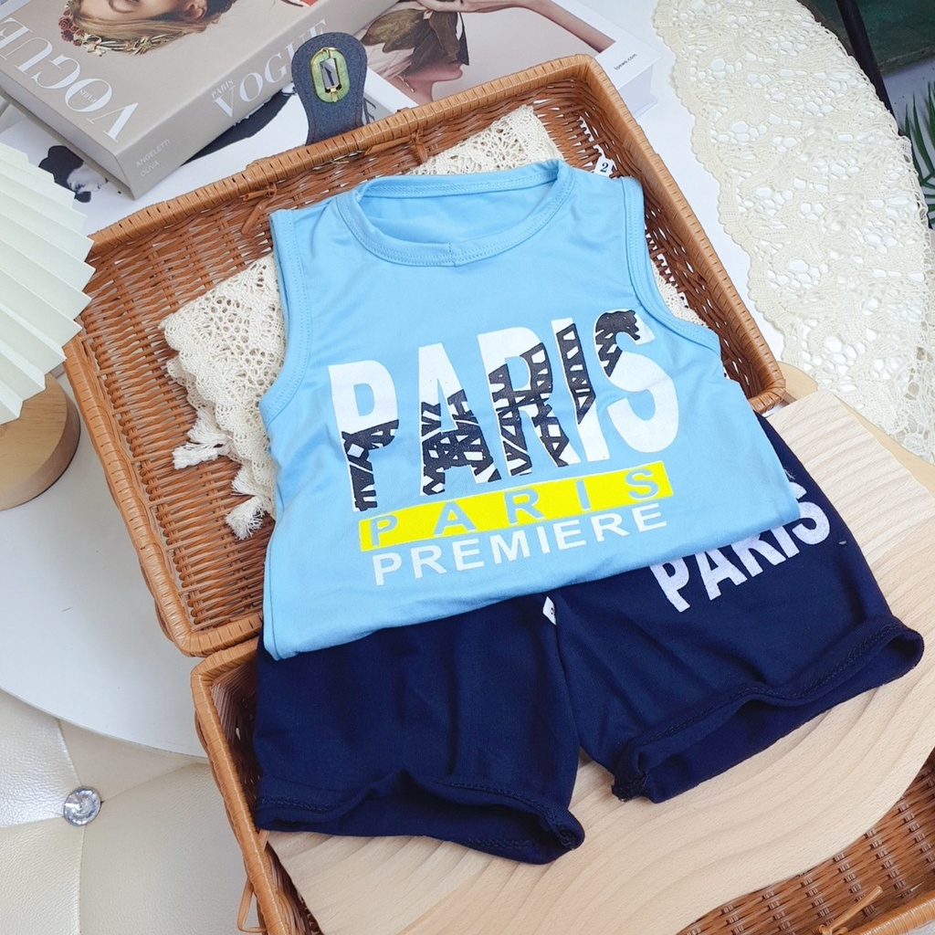 [SIZE ĐẠI] BỘ BA LỖ PARIS PHONG CÁCH NĂNG ĐỘNG ĐÁNG YÊU CHẤT COTTON MỀM MÁT CHO BÉ 20-30KG. VIDEO THẬT.XƯỞNG MAY BIBO
