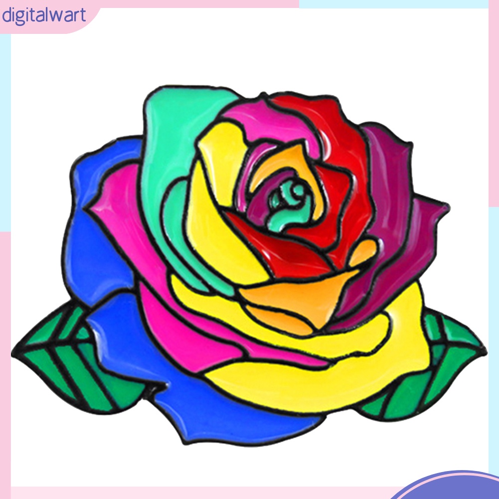 Huy Hiệu Cài Áo Hình Hoa Hồng Cầu Vồng Thời Trang