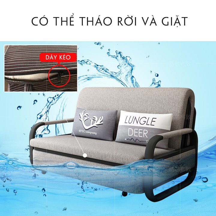 Giường Sofa Thông Minh Gấp Gọn, Sofa Giường Gấp Giường Kéo Khung Sắt Sơn Tĩnh Điện Có Hộc Đựng Đồ