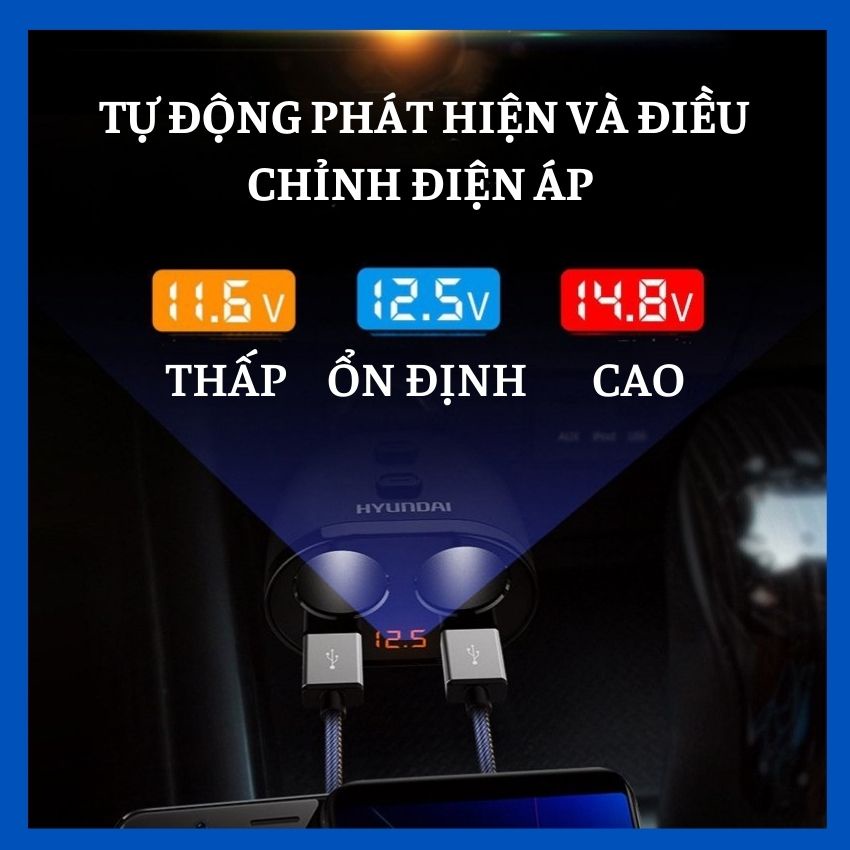 Tẩu Sạc Ô Tô 2 Cổng Usb 2 Cổng Tẩu 12v 3.1A Sử Dụng Đa Năng Cho Ô Tô Xe Hơi HY16 - HY10