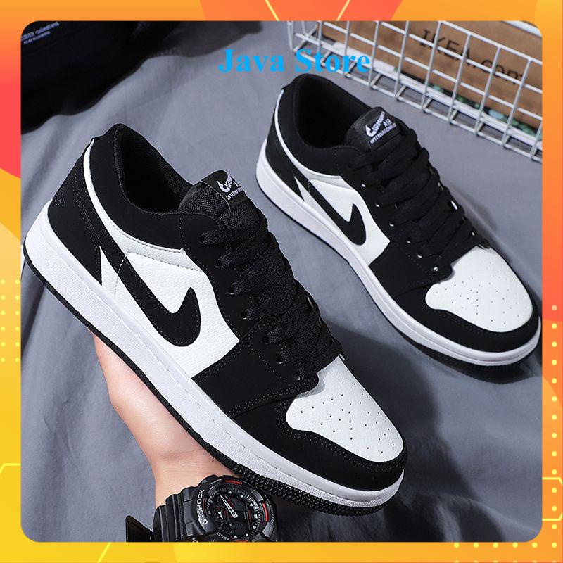 Giày Sneaker 𝐉𝐨𝐫𝐝𝐚𝐧 low Panda Cổ Thấp Màu Đen Trắng, Jodan Black White Kiểu Dáng The Nam Nữ Full Box Bill