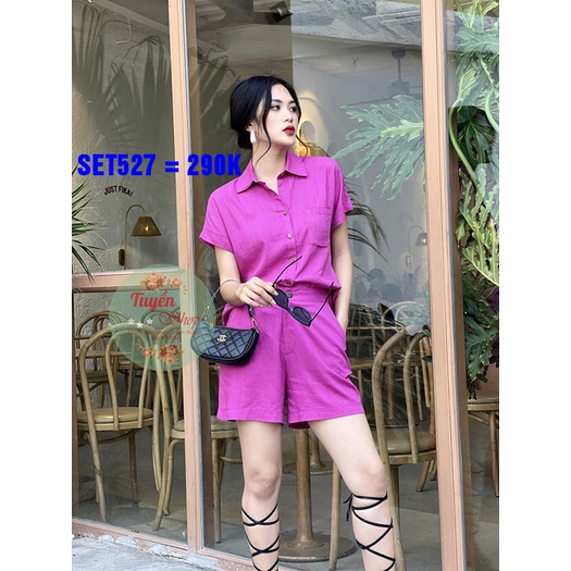 Set áo SM tay liền và quần short