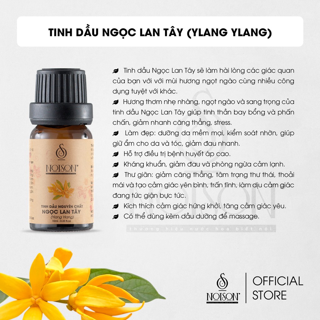 Tinh dầu Ngọc Lan Tây Noison 100ml | Giảm căng thẳng, hương thơm ngọt ngào sang trọng.