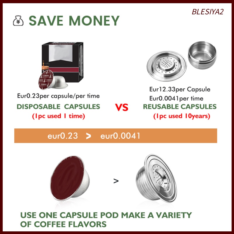 [BLESIYA2]Refillable Coffee Capsule Pod Cup Filter Converter for Bialetti Coffee Maker