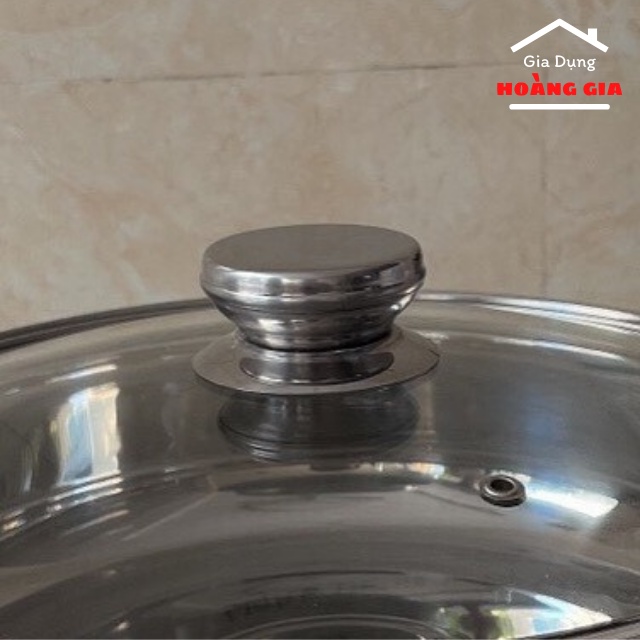 Nồi Lẩu Inox 1 Đáy Nắp Kính Đủ Size Từ 20cm Đến 30cm - Gia Dụng Hoàng Gia