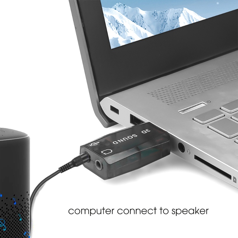 Bộ chuyển đổi giắc cắm usb sang 3 5mm usb 2 0 sang aux mic tai nghe card âm thanh 3d bên ngoài chip hfr8103 cho pc