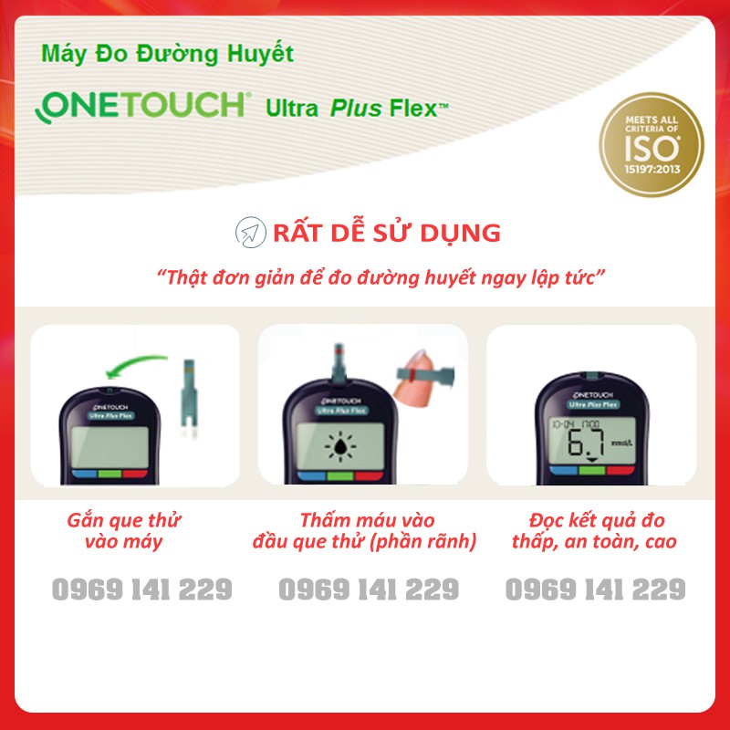 Máy đo đường huyết OneTouch Ultra Plus Flex, bảo hành trọn đời, đặc biệt tặng kèm hộp que 25