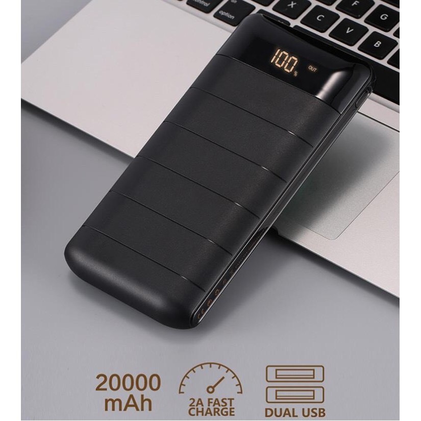 Cục Sạc pin dự phòng đèn WK dung lượng 20000 mAh dùng cho iphone, samsung, xiaomi
