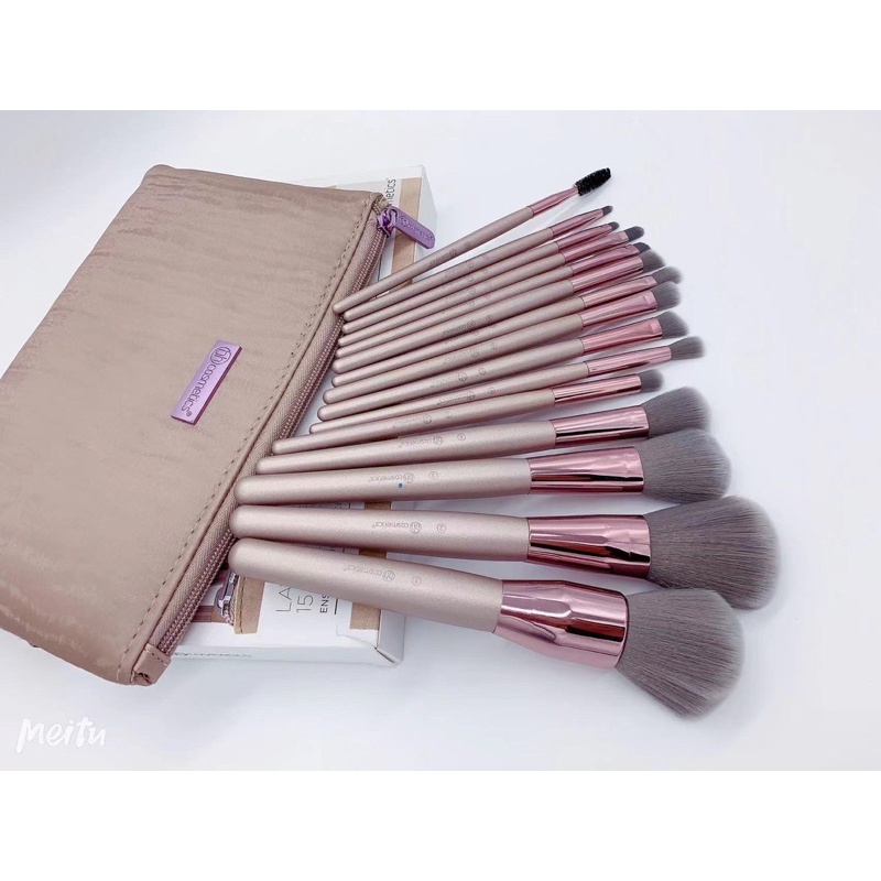 bộ cọ trang điểm cá nhân anglashop bộ cọ trang điểm bh lavish 15 cây thân gỗ to chắc chắc set cọ sang trọng