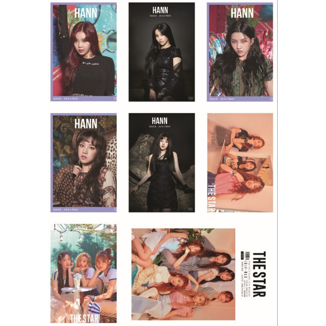 Lomo card ảnh nhóm (G)I-DLE - HANN + THE STAR full 16 ảnh