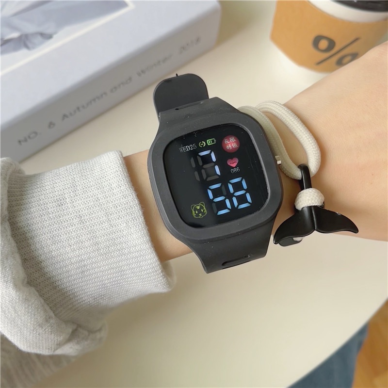 Đồng Hồ Điện Tử Dây Silicone Thể Thao Cho Nữ