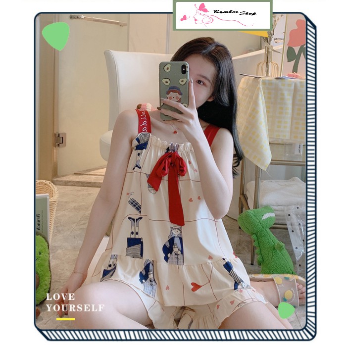 Bộ Ngủ Đẹp [FREESHIP] Bộ Ngủ Áo 2 dây cute Siêu Đẹp Siêu Rẻ | BigBuy360 - bigbuy360.vn