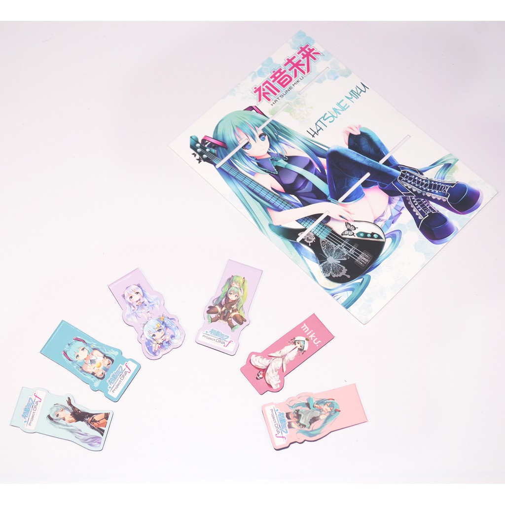 [thanh lý bán lỗ] Bộ 6 Bookmark Anime nam châm - Hatsune Miku [AAM] [PGN25]